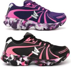 Imagem de Kit 2 Tenis Feminino Oldsen Colorado Caminhada Corrida Academia