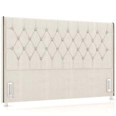 Imagem de Cabeceira Cama Box Queen 160cm Estofada Frizza P05 Linho Creme