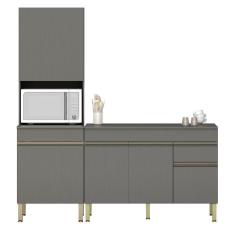 Imagem de Paneleiro E Balcão Gabinete Com Tampo 150cm Lina K02 Gris - Mpozenato