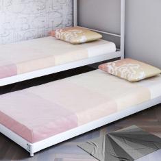 Imagem de Cama Inferior/Auxiliar em Aço 90cm x 190cm Branco