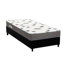 Imagem de Cama Box Solteiro: Colchão Espuma D33 Ortobom Light Saúde + Base Crc Suede Black(88X188)