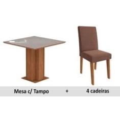 Imagem de Sala de Jantar Cimol Sophia+4 Cadeiras Milena Savana/Choco