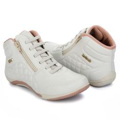 Imagem de Tênis Cano Médio Kolosh Matelassê Feminino - Cinza E Rosa