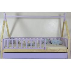 Imagem de Bicama Montessoriana Solteiro Cabana Colorida Madeira Maciça Pinus - P