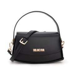 Imagem de Milan Chiva Bolsa feminina pequena com alça superior, Preto