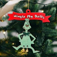 Imagem de Enfeites engraçados de madeira de Natal que tocam meus sinos, humor feminino, árvore de Natal, decorações de festa, presente de mordaça suja para adultos, decoração de casa feliz natal