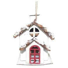 Imagem de Enfeite De Natal Casinha Natalina Branca De Natal 14Cm - Zona Livre