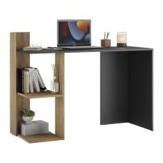 Imagem de Escrivaninha Mesa Para Computador Dubai Multimóveis V6002 Preta/Rustic Preto/Rustic