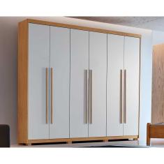 Imagem de Guarda Roupa 6 Portas Hawaii E 2 Gavetas C/ Pés Naturale/Off White - Rufato