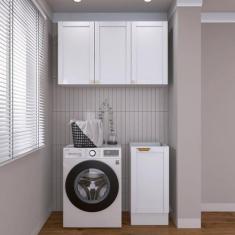 Imagem de Lavanderia Modulada 2 Peças Sem Tampo 1 Armário Aéreo 3 Portas 1 Balcã