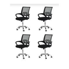 Imagem de Kit 4 Cadeiras Executivas Para Escritório Giratória Preto