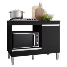 Imagem de Balcão de Cozinha Para Cooktop e Forno Microondas Carla Preto - AJL Mó