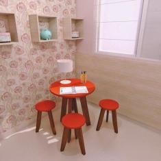 Imagem de Conjunto Mesa e 4 Banquetas Colorido Suze - MaderSilva