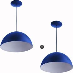 Imagem de Kit 2 Lustres Pendente Meia Lua 40cm Alumínio  - Marryluz
