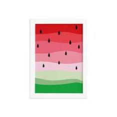 Imagem de Quadro Decorativo MDF Melancia Colorida Moldura  22x32cm