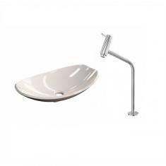 Imagem de Kit Cuba L45 Com Torneira Link 1062 Metal 1/4 Volta  Compace Bege