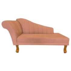 Imagem de Recamier Divã Para Sala Cecilia Pés Retro Castanho 1.60cm Veludo Coral