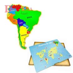 Imagem de Quebra-Cabeça Mapa da América do Sul Educativo Países e Capitais - Dra