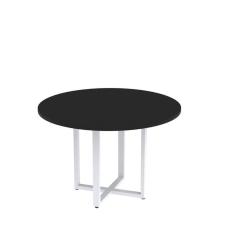 Imagem de Mesa de Reunião Redonda 100cm Mrr1100p25tub Preto/Branco