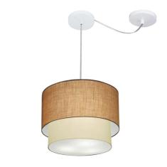 Imagem de Pendente Duplo Cilíndrico Desvio Md-4358 30X25cm Palha Bege