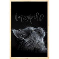Imagem de Quadro De Gato Decorativo Com Frase Decore Pronto Multicor Pequeno 20x30cm