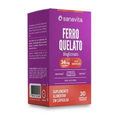 Imagem de Ferro Quelato Cápsulas Sanavita Bisglicinato Alta Absorção