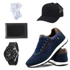 Imagem de Kit Tenis Sapatenis Casual Jogging Confortavel +Acessorios-Masculino