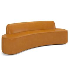 Imagem de Sofá 3 Lugares Para Sala De Estar Living 180cm Theo D06 Sintético Caramelo - Mpozenato