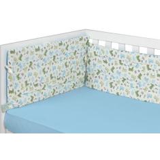 Imagem de Kit 4Pç Protetor Lateral Berço + Lençol C Elástico Malha 100% Algodão