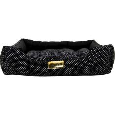 Imagem de Cama Retangular Luppet Conforto Preta Poá - Tam. M