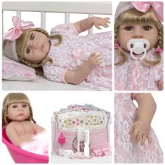Imagem de Boneca Reborn Bebê Realista Abigail Vestido Renda Enxoval - Cegonha Re