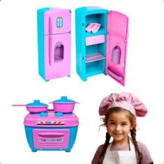 Imagem de Kit Cozinha Infantil Brinquedo C/ Geladeira Fogao - Zuca Toys