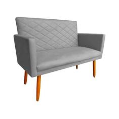 Imagem de Namoradeira Maitê Decorativa 2 Lugares Suede Cinza - Maitê Moda Casa