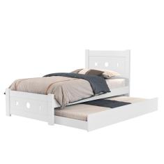 Imagem de Cama Com Auxiliar Solteiro Sol Lua Estrela Em Mdf Reforçada Branca