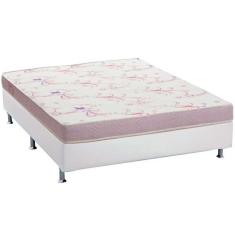 Imagem de Cama Box Casal: Colchão Espuma Ortobom Physical Resistente + Base Crc Courano White(138X188)