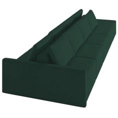 Imagem de Sofá Ilha Modular Com Puff Para Sala Living 392cm Georgia K04 Veludo Verde - Mpozenato
