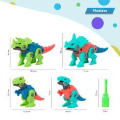 Imagem de Kit 4 Dinossauros Monta E Desmonta Educativo Miniatura - Jr Toys