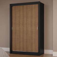Imagem de Guarda-roupa Solteiro 2 Portas De Correr Preto/rustic Milano