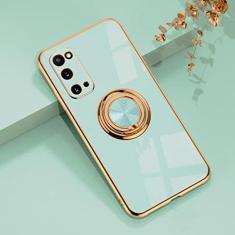 Imagem de Capa de silicone revestida para Samsung Galaxy S22 S23 Ultra S20 FE S21 Plus Note 20 10 A52 S10 A53 A52S A72 5G Capa com suporte de anel, hortelã, para Samsung Note 10