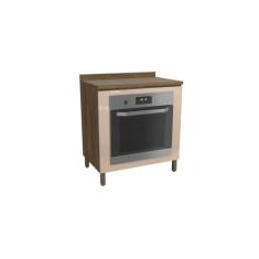 Imagem de Balcão Forno Embutir com Tampo e Pés Nogueira/macadamia