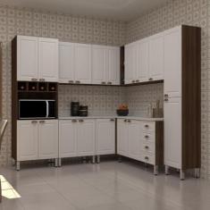 Imagem de Armário De Cozinha Completa 8 Peças Com Tampos E Espaço Para Micro-Ond