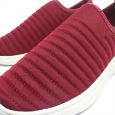 Imagem de Tenis Meia Feminino Casual Calçe Facil - Beanna Calçados, Vinho, 35