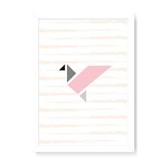 Imagem de Arte Maníacos Quadro Decorativo Pássaro Origami Escandinavo - 23x16,25cm (Moldura em laca )