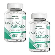 Imagem de 2x Magnésio Quelato Puro Suplemento 60 Cápsulas- Natunéctar