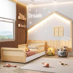 Imagem de Cama Solteiro Montessoriana Reversivel Lift, e Moldura Decorativa com 