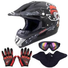 Imagem de Capacete de motocicleta OUMURS Adult Dirt Bike com óculos, luvas, pret