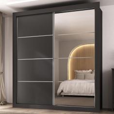 Imagem de Guarda-Roupas Casal com Espelho 2 Portas de Correr 4 Gavetas Chicago Multimóveis MP4316