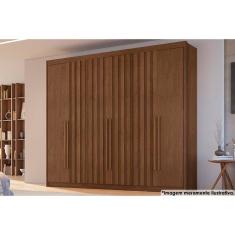 Imagem de Guarda Roupa 6 Portas (4 Ripadas) e 6 Gavetas Atenas Cacau - Conquista