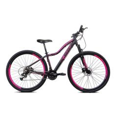 Imagem de Bicicleta Aro 29 KSW MWZA Feminino 24v Hidráulico Preto com Rosa 17