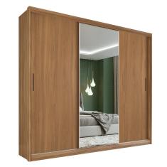 Imagem de Guarda Roupa Dalila 3 Portas, 4 Gavetas E 4 Cabideiros Amêndola Com Espelho - Demóbile Amêndola